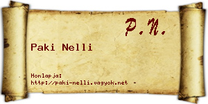 Paki Nelli névjegykártya